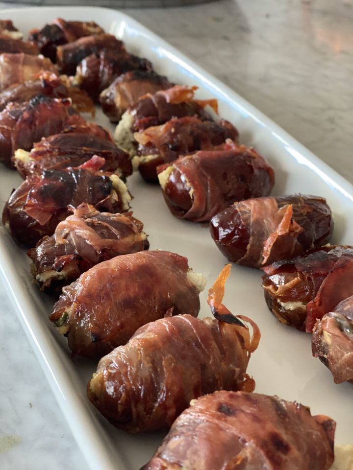 Prosciutto Wrapped, Goat Cheese Stuffed Dates • Leigh Ann Lindsey